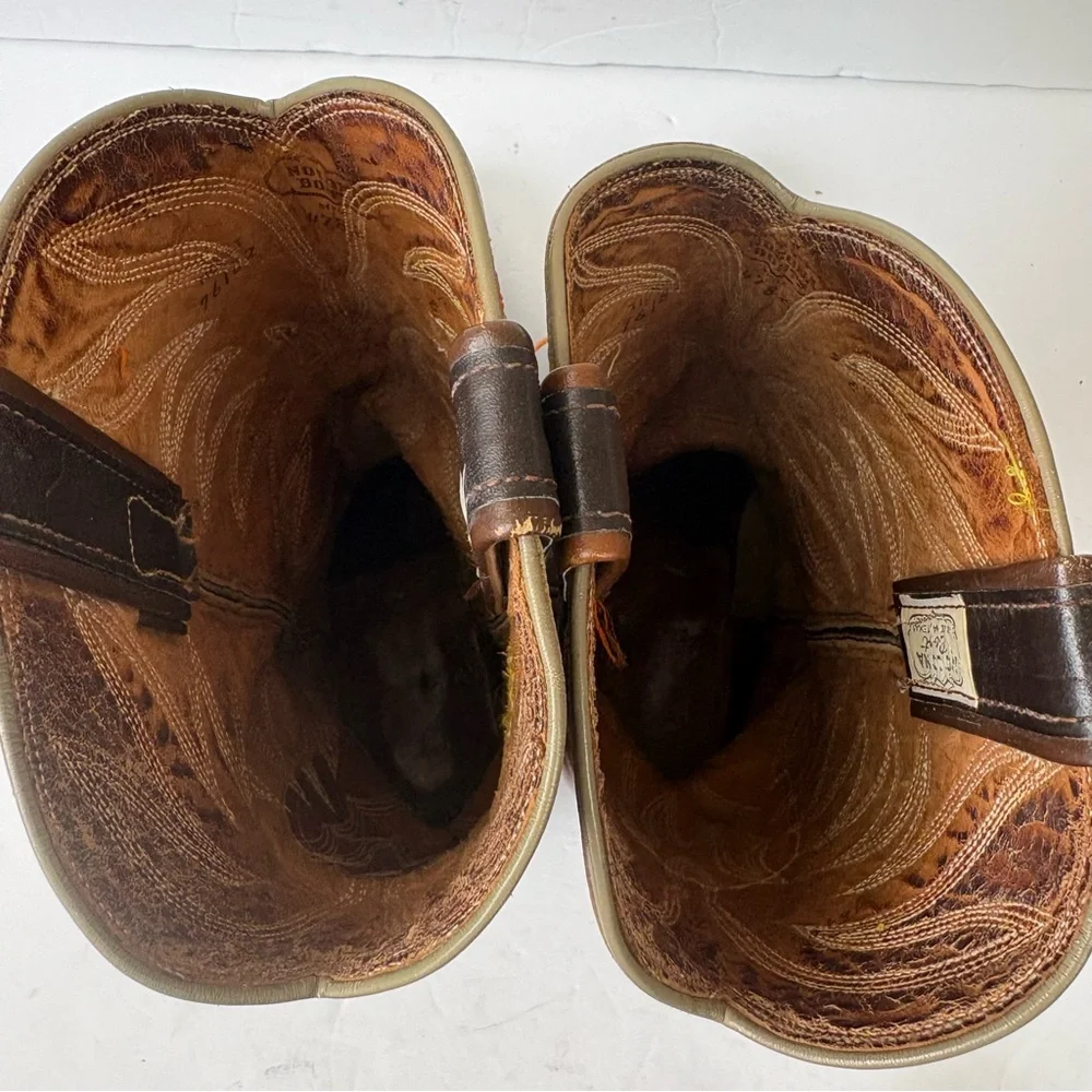 Vintage 1970s 1980s Nocona Cowboy Boots Brown Mens Size 9E 4782